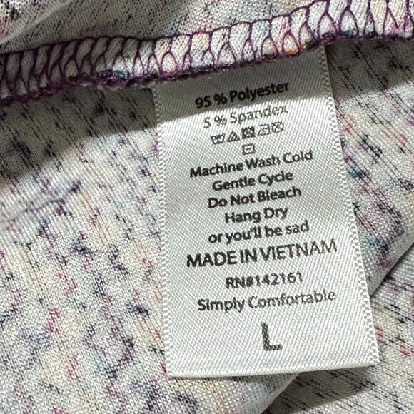 LuLaRoe Midi Dress Womens Size L Purple Orange Short Sleeve Fit Flare Scoop Neck - Picture 5 of 8